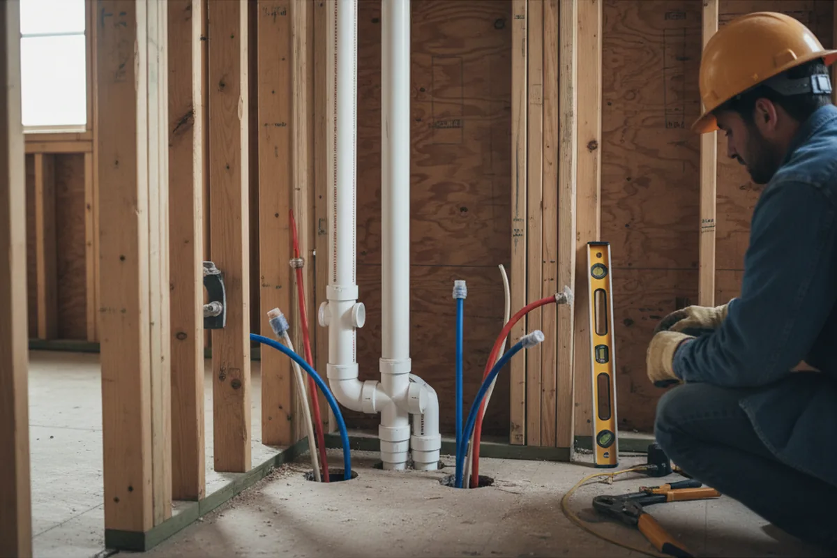 Drain and supply rough-in during Toilet Repair and Installation in Diana