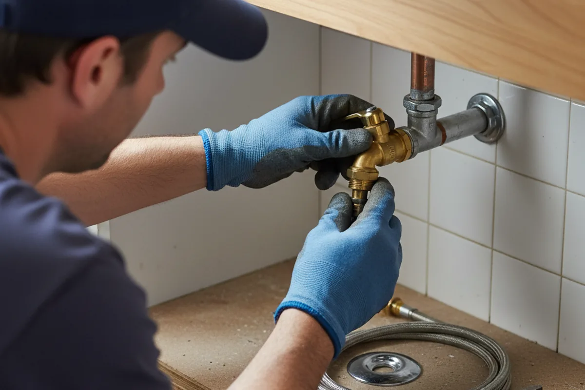 Shutoff valve and fitting work during Burst Pipe Repair in Diana